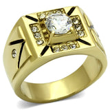 TK723 - IP Gold(Ion Plating) Stainless Steel Ring with AAA Grade CZ in Clear - Alamode - Flyclothing LLC