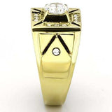 TK723 - IP Gold(Ion Plating) Stainless Steel Ring with AAA Grade CZ in Clear - Alamode - Flyclothing LLC