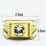 TK725 - IP Gold(Ion Plating) Stainless Steel Ring with Top Grade Crystal in Clear - Alamode - Flyclothing LLC