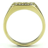 TK727 - IP Gold(Ion Plating) Stainless Steel Ring with Top Grade Crystal in Clear - Alamode - Flyclothing LLC