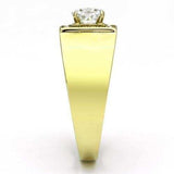 TK728 - IP Gold(Ion Plating) Stainless Steel Ring with AAA Grade CZ in Clear - Alamode - Flyclothing LLC