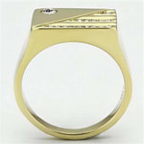 TK731 - IP Gold(Ion Plating) Stainless Steel Ring with Top Grade Crystal in Clear - Alamode - Flyclothing LLC