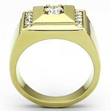 TK732 - IP Gold(Ion Plating) Stainless Steel Ring with AAA Grade CZ in Clear - Alamode - Flyclothing LLC