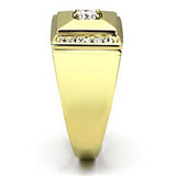 TK732 - IP Gold(Ion Plating) Stainless Steel Ring with AAA Grade CZ in Clear - Alamode - Flyclothing LLC