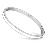 TK740 - High polished (no plating) Stainless Steel Bangle with Epoxy in White - Alamode - Flyclothing LLC