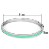 TK743 - High polished (no plating) Stainless Steel Bangle with Epoxy in Turquoise - Alamode - Flyclothing LLC
