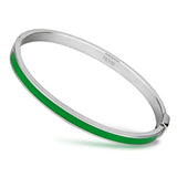 TK745 - High polished (no plating) Stainless Steel Bangle with Epoxy in Emerald - Alamode - Flyclothing LLC