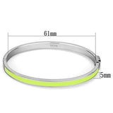 TK746 - High polished (no plating) Stainless Steel Bangle with Epoxy in Apple Green color - Alamode - Flyclothing LLC
