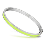 TK746 - High polished (no plating) Stainless Steel Bangle with Epoxy in Apple Green color - Alamode - Flyclothing LLC