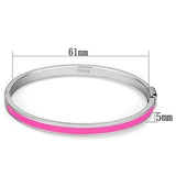 TK747 - High polished (no plating) Stainless Steel Bangle with Epoxy in Rose - Alamode - Flyclothing LLC