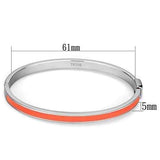 TK748 - High polished (no plating) Stainless Steel Bangle with Epoxy in Orange - Alamode - Flyclothing LLC