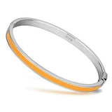TK749 - High polished (no plating) Stainless Steel Bangle with Epoxy in Topaz - Alamode - Flyclothing LLC