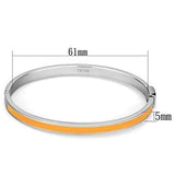 TK749 - High polished (no plating) Stainless Steel Bangle with Epoxy in Topaz - Alamode - Flyclothing LLC
