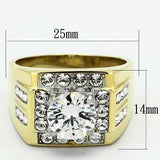 TK760 - Two-Tone IP Gold (Ion Plating) Stainless Steel Ring with AAA Grade CZ in Clear - Alamode - Flyclothing LLC