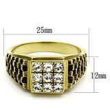TK765 - IP Gold(Ion Plating) Stainless Steel Ring with Top Grade Crystal in Clear - Alamode - Flyclothing LLC