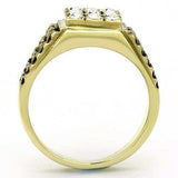 TK765 - IP Gold(Ion Plating) Stainless Steel Ring with Top Grade Crystal in Clear - Alamode - Flyclothing LLC