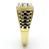 TK765 - IP Gold(Ion Plating) Stainless Steel Ring with Top Grade Crystal in Clear - Alamode - Flyclothing LLC