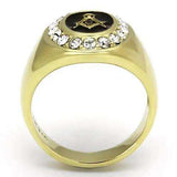 TK766 - IP Gold(Ion Plating) Stainless Steel Ring with Top Grade Crystal in Clear - Alamode - Flyclothing LLC