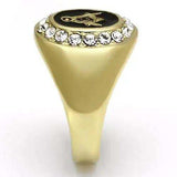 TK766 - IP Gold(Ion Plating) Stainless Steel Ring with Top Grade Crystal in Clear - Alamode - Flyclothing LLC