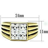 TK769 - IP Gold(Ion Plating) Stainless Steel Ring with Top Grade Crystal in Clear - Alamode - Flyclothing LLC