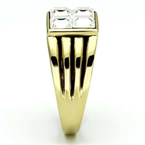 TK769 - IP Gold(Ion Plating) Stainless Steel Ring with Top Grade Crystal in Clear - Alamode - Flyclothing LLC