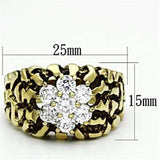 TK771 - IP Gold(Ion Plating) Stainless Steel Ring with AAA Grade CZ in Clear - Alamode - Flyclothing LLC