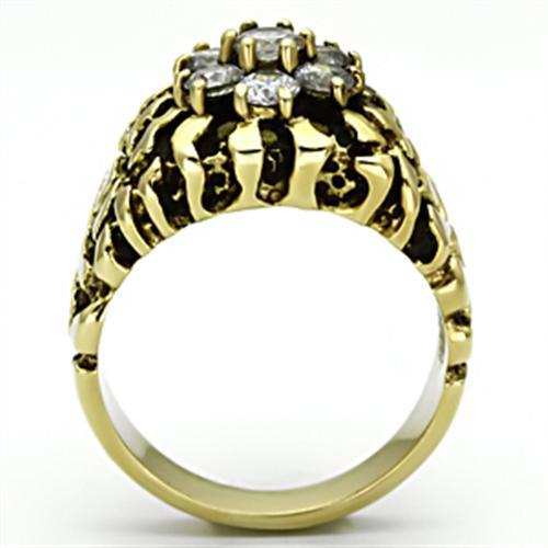 TK771 - IP Gold(Ion Plating) Stainless Steel Ring with AAA Grade CZ in Clear - Alamode - Flyclothing LLC