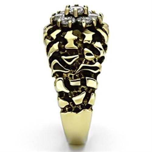 TK771 - IP Gold(Ion Plating) Stainless Steel Ring with AAA Grade CZ in Clear - Alamode - Flyclothing LLC