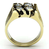 TK772 - IP Gold(Ion Plating) Stainless Steel Ring with AAA Grade CZ in Clear - Alamode - Flyclothing LLC