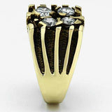 TK772 - IP Gold(Ion Plating) Stainless Steel Ring with AAA Grade CZ in Clear - Alamode - Flyclothing LLC