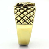 TK773 - IP Gold(Ion Plating) Stainless Steel Ring with No Stone - Alamode - Flyclothing LLC