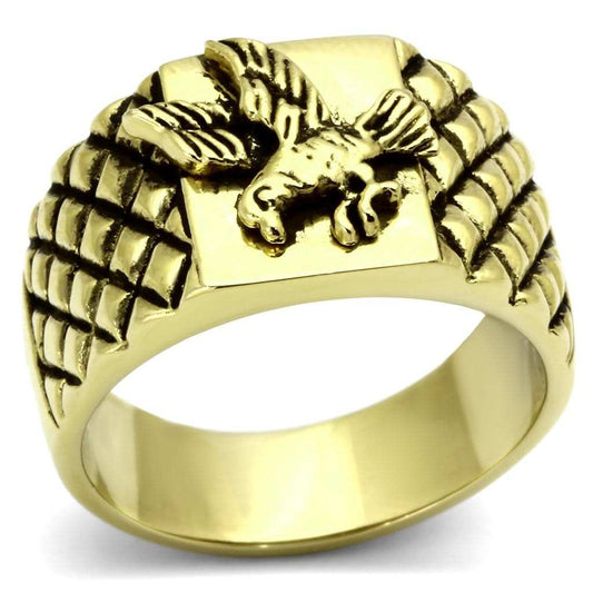 TK773 - IP Gold(Ion Plating) Stainless Steel Ring with No Stone - Alamode - Flyclothing LLC