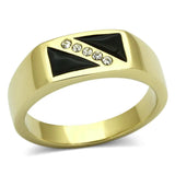 TK775 - IP Gold(Ion Plating) Stainless Steel Ring with Top Grade Crystal in Clear - Alamode - Flyclothing LLC