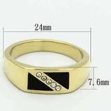 TK775 - IP Gold(Ion Plating) Stainless Steel Ring with Top Grade Crystal in Clear - Alamode - Flyclothing LLC