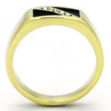 TK775 - IP Gold(Ion Plating) Stainless Steel Ring with Top Grade Crystal in Clear - Alamode - Flyclothing LLC