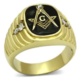 TK776 - IP Gold(Ion Plating) Stainless Steel Ring with Top Grade Crystal in Clear - Alamode - Flyclothing LLC