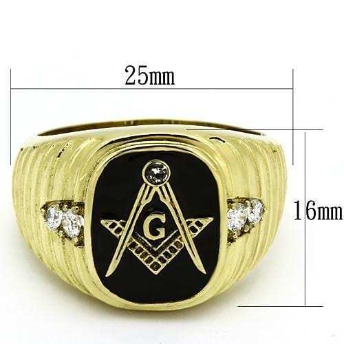 TK776 - IP Gold(Ion Plating) Stainless Steel Ring with Top Grade Crystal in Clear - Alamode - Flyclothing LLC