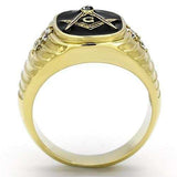 TK776 - IP Gold(Ion Plating) Stainless Steel Ring with Top Grade Crystal in Clear - Alamode - Flyclothing LLC