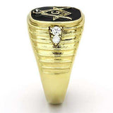 TK776 - IP Gold(Ion Plating) Stainless Steel Ring with Top Grade Crystal in Clear - Alamode - Flyclothing LLC
