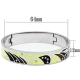 TK780 - High polished (no plating) Stainless Steel Bangle with Top Grade Crystal in Clear - Alamode - Flyclothing LLC