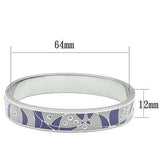 TK781 - High polished (no plating) Stainless Steel Bangle with Top Grade Crystal in Clear - Alamode - Flyclothing LLC