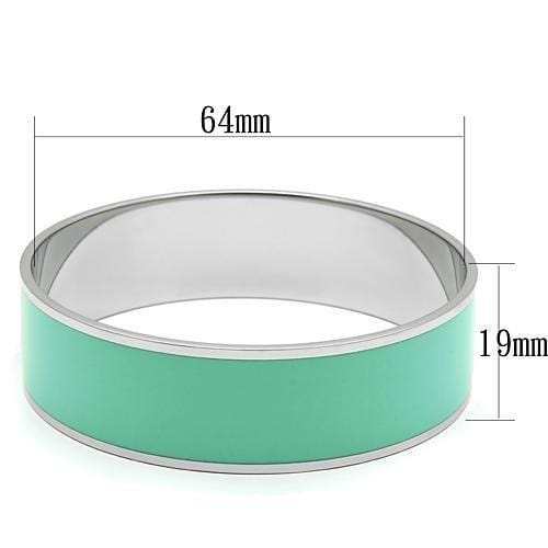 TK786 - High polished (no plating) Stainless Steel Bangle with Epoxy in Turquoise - Alamode - Flyclothing LLC
