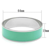 TK786 - High polished (no plating) Stainless Steel Bangle with Epoxy in Turquoise - Alamode - Flyclothing LLC