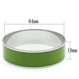 TK787 - High polished (no plating) Stainless Steel Bangle with Epoxy in Emerald - Alamode - Flyclothing LLC