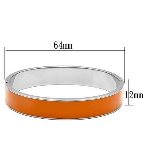 TK788 - High polished (no plating) Stainless Steel Bangle with Epoxy in Orange - Alamode - Flyclothing LLC