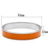 TK788 - High polished (no plating) Stainless Steel Bangle with Epoxy in Orange - Alamode - Flyclothing LLC