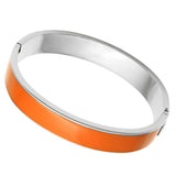 TK788 - High polished (no plating) Stainless Steel Bangle with Epoxy in Orange - Alamode - Flyclothing LLC