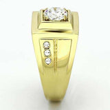 TK791 - IP Gold(Ion Plating) Stainless Steel Ring with AAA Grade CZ in Clear - Alamode - Flyclothing LLC