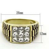 TK796 - Two-Tone IP Gold (Ion Plating) Stainless Steel Ring with Top Grade Crystal in Clear - Alamode - Flyclothing LLC