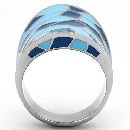 TK799 - High polished (no plating) Stainless Steel Ring with Epoxy in Multi Color - Alamode - Flyclothing LLC